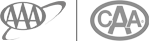 Two logos side by side: "AAA" with a circular design on the left, and "CAA" inside a circle on the right.