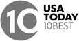 The image shows the "USA TODAY 10BEST" logo with the number 10 in a circle.